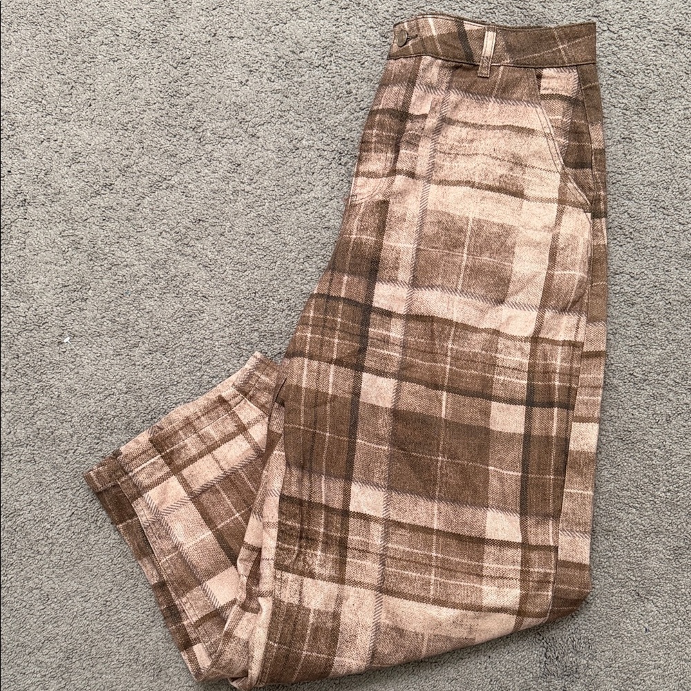 ASOS Women's Brown Plaid Corduroy Jeans